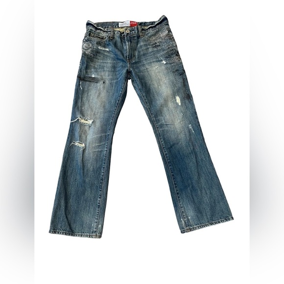 Aeropostale Driggs Slim Boot Distressed Men 31X30 Denim Blue Jeans - Picture 3 of 7